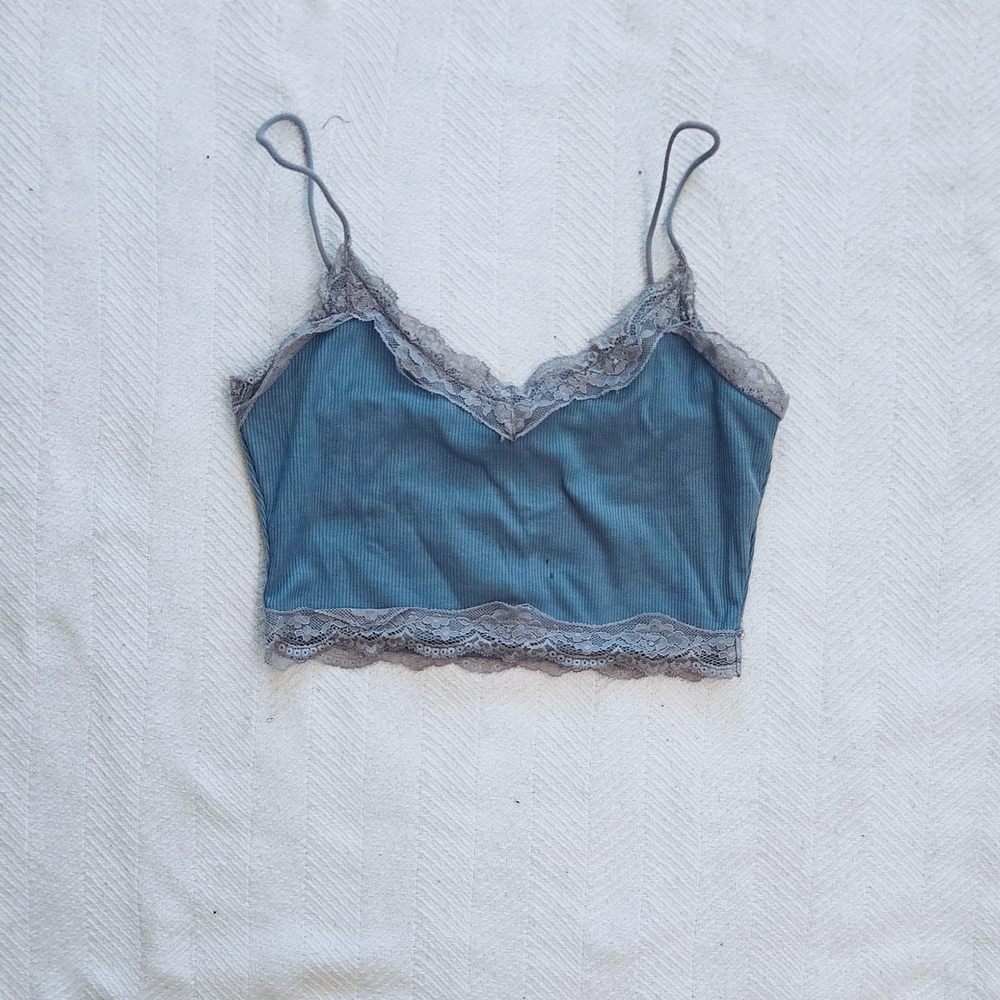 Lace Trim Blue Satin Cami Top Bundle